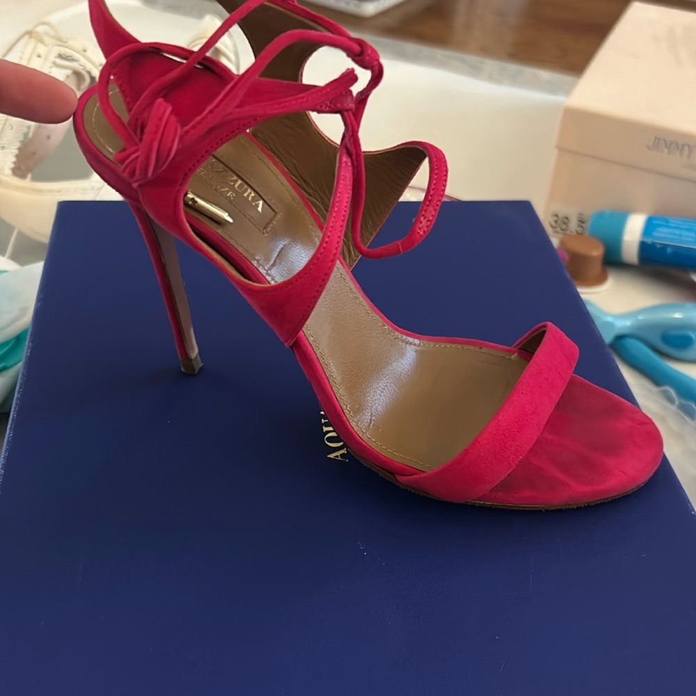 Aquazzura Colette 105 suede hot pink 38.5